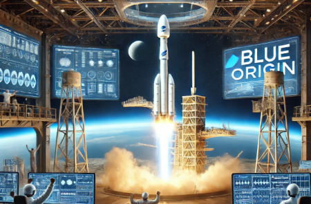 블루오리진, 첫 NASA 임무 성공…화성 탐사선 로켓 발사 및 부스터 회수 이행